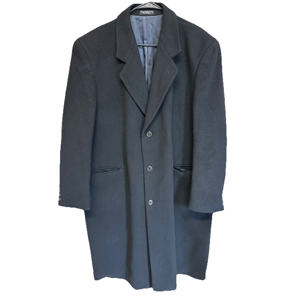 Di SILVER Men's Size XL Cashmere & Wool Blend Full Length Overcoat Charcoal